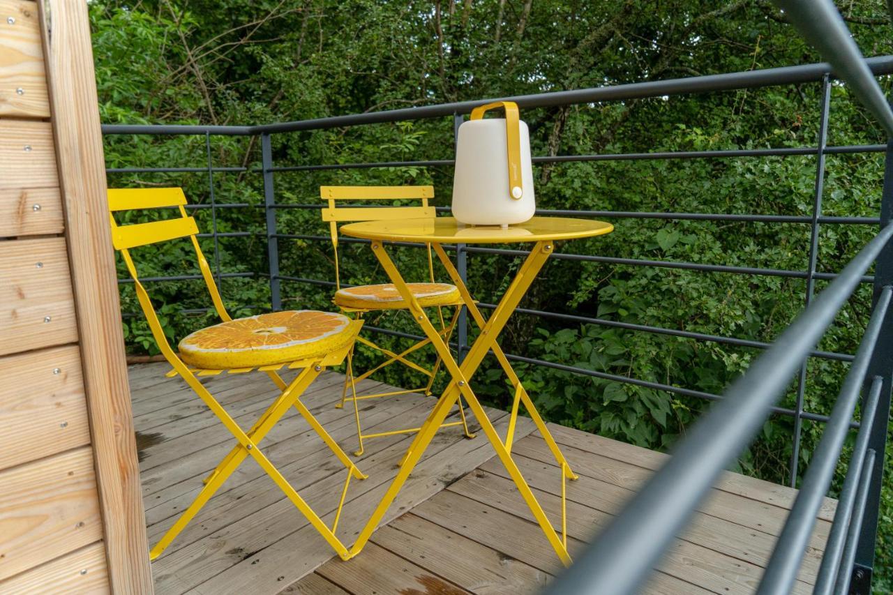 Le Moonloft insolite Tiny-House dans les arbres&1 séance de sauna pour 2 avec vue panoramique Osenbach Exterior foto